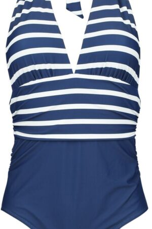 Rock Rebel by EMP - Rock Badeanzug - Retro Neckholder Swim Suit - S bis XL - für Damen - Größe M - navy