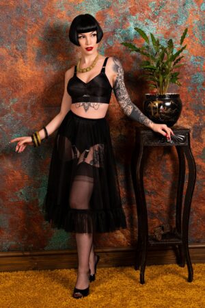 Sandra Frilly Petticoat in Schwarz