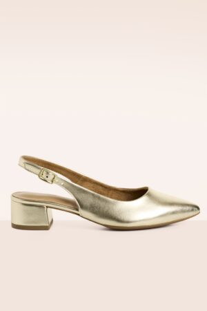 Studio Glow Slingback Heels in Gold