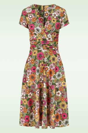 Topvintage exclusive ~ Esmeralda Flower Swingkleid in Grün