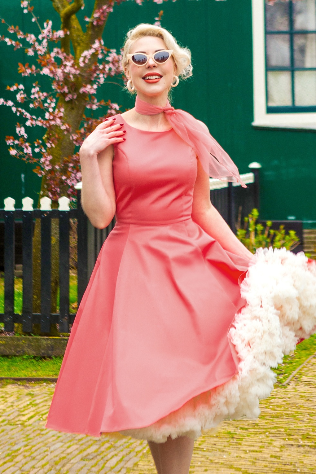 Adriana Swing Kleid in Sunset Coral