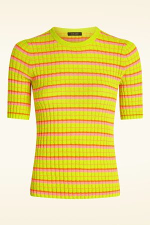 Agnes Sunny Ripp Top in Neongelb.