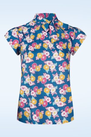 Anna Venus Top in Blau und Multi