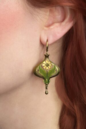 Arabella Ohrringe in Gold und Olivgrün