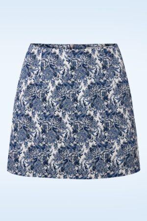 Aubin Wedgwood Jacquard A-line Minirock in Blau