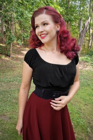 Belinda Off Shoulder Top in Schwarz