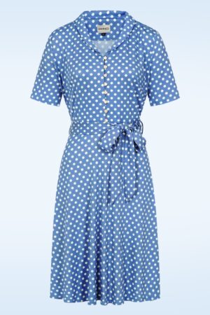 Ellen Polka Dot Kleid in Blau