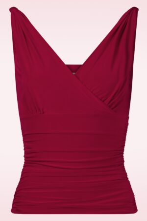 Emma ärmelloses Slinky Top in tiefem Rot