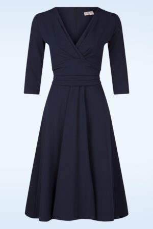 Exklusiv bei Topvintage ~ Clare Swingkleid in Marineblau