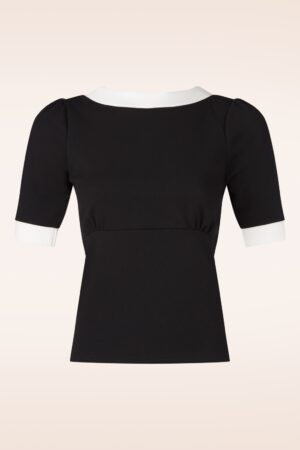 Exklusiv bei Topvintage ~ Cleo Oberteil in Schwarz-Weiß