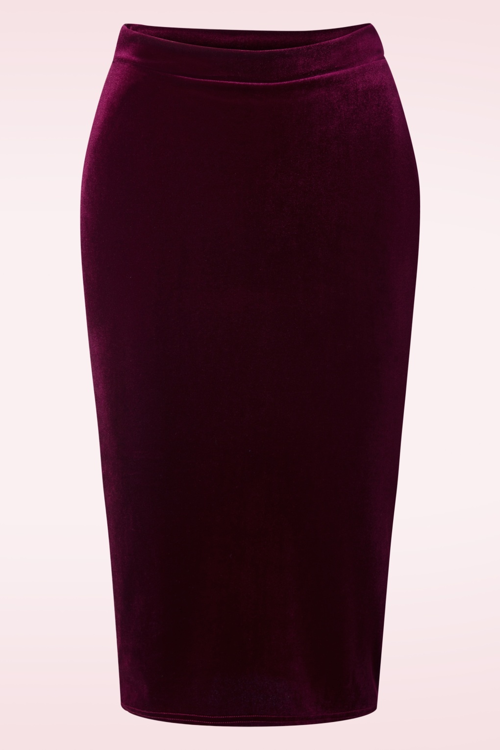 Exklusiv bei Topvintage ~ Glendie Velvet Etuirock in Bordeauxrot