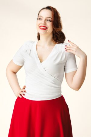 Exklusiv bei Topvintage ~ Mila Wickeloberteil in Weiß