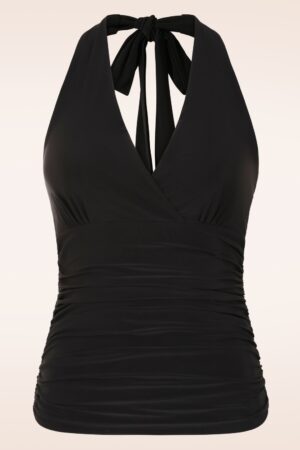 Exklusiv bei Topvintage ~ Valentina Slinky Neckholder-Top in Schwarz