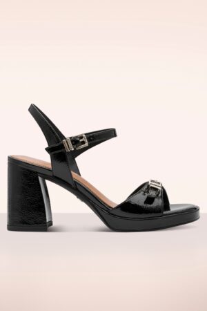 Gleam Block High-Heel-Sandalen in Schwarz