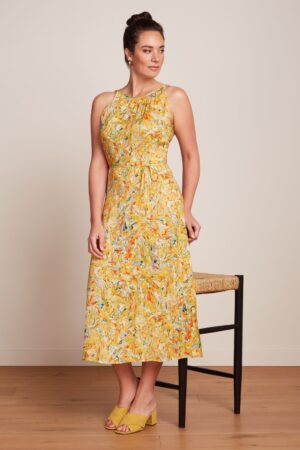 Hazel Laundry Kleid in Creme und Goldgelb