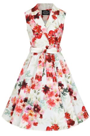 Hearts & Roses London A-Linien-Kleid Adelyn Floral Retro Vintage Fit-N-Flare 50er
