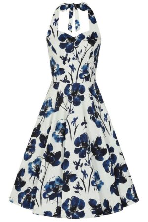 Hearts & Roses London A-Linien-Kleid Indigo Romance Swing Vintage Retro 50er
