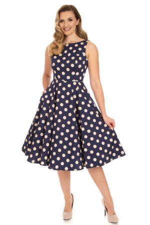 Hearts & Roses London A-Linien-Kleid Mia Polka Dot Vintage Retro Gepunktet