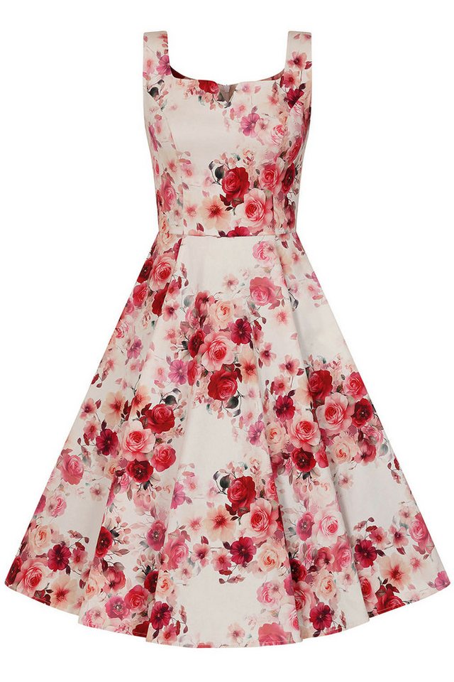 Hearts & Roses London A-Linien-Kleid Scarlett Bloom Rose Rosen Vintage Retro 50er
