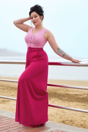 Helaina Mai Palazzo Jumpsuit in Fuchsia