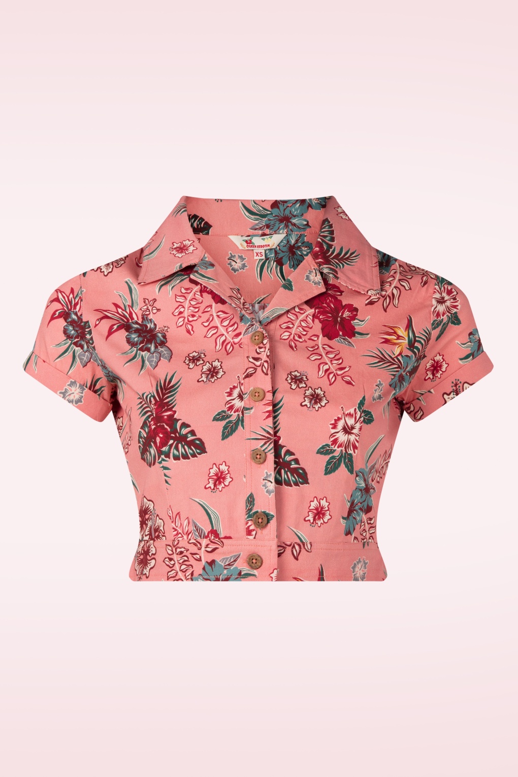 Hibiscus Kurze Bluse in Rosa