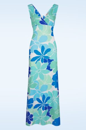 Iris Floral Maxikleid in Weiß und Multi