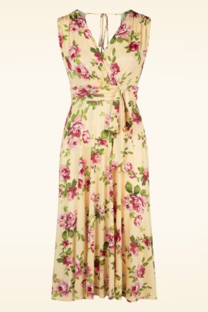 Jane Floral Swingkleid in Soft Gelb