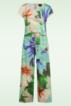 Jodie Blumen Jumpsuit in Grün und Multi.