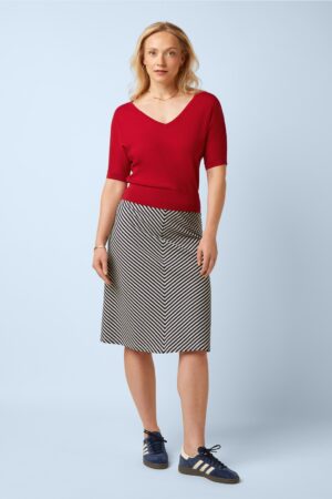 Juno Panel Mariniere Gestreifter Rock in Blau