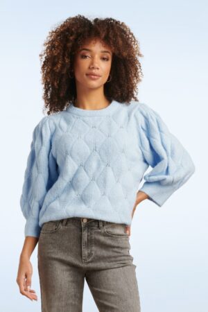 Kyra Strickpullover in Hellblau