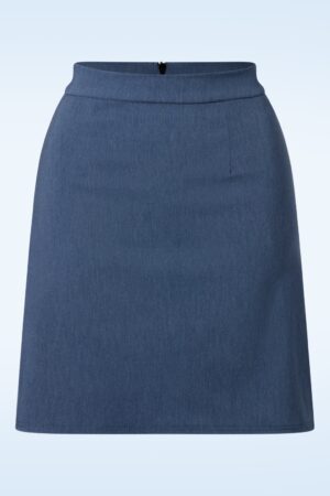 Lina Bengaline A-Linie Rock in Denim Blau