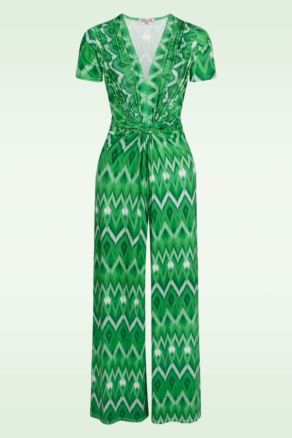 Livia Aztec Print Jumpsuit in Grün.