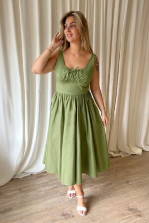 Lolita Midikleid in Salbeigrün