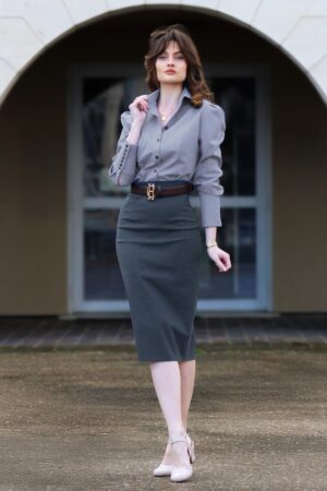 Loreen Bengaline Bleistiftrock in Denim