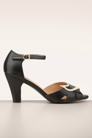 Mable Peeptoe Pumps in Schwarz