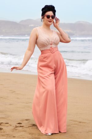 Mallory Blush Palazzo Jumpsuit in Pfirsich