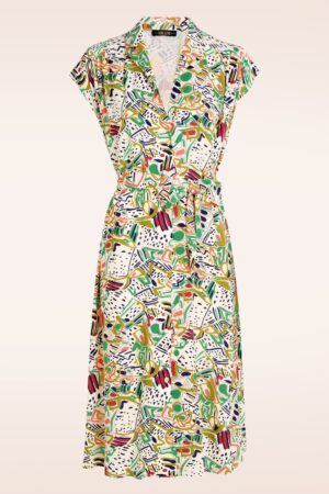 Maria Marley Kleid in Creme und Multi