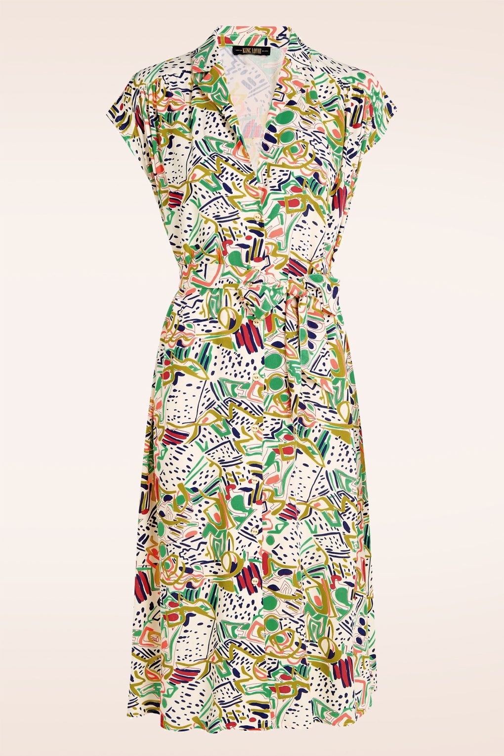 Maria Marley Kleid in Creme und Multi