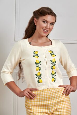 Marla Lemon Baumwoll-Cardigan in Elfenbein