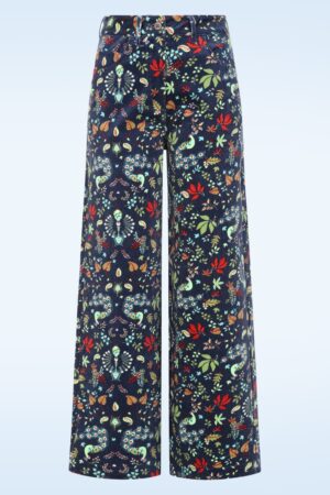Marlotte Cordhose mit hoher Taille in Maze of Peacocks