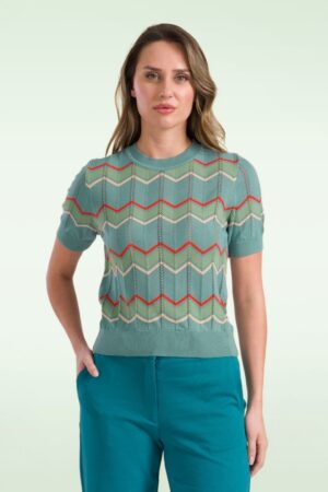 Mia Gestrickter Pullover in Hellblau