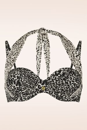 Multiway Little Leopard Bikinioberteil in Schwarz und Creme