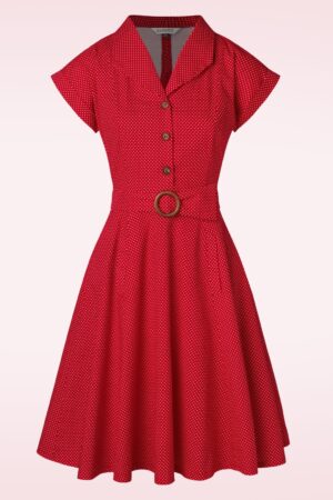 Polka Dot Tanz Kleid in Rot