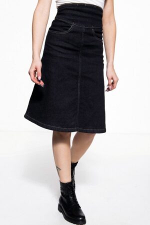 QueenKerosin Bleistiftrock mit asymmetrischem Bund