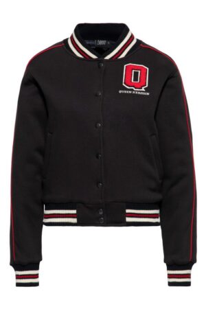 QueenKerosin Collegejacke Q (1-St) mit rotem Piping entlang der Ärmel