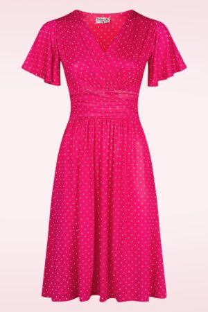 Sadie Dots Swing Kleid in Rosa