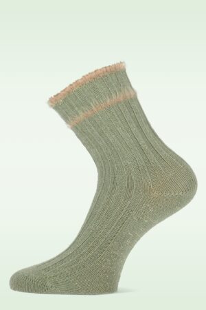 Sara Glitzersocken in Olivgrün