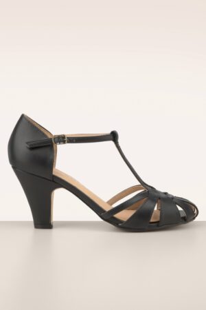 Sergi T-Strap Pumps in Schwarz