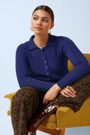 Sofie Carmi Cardigan in Rhodonitblau