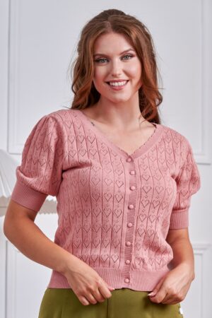 Sweet Hearts Cardigan in Altrosa
